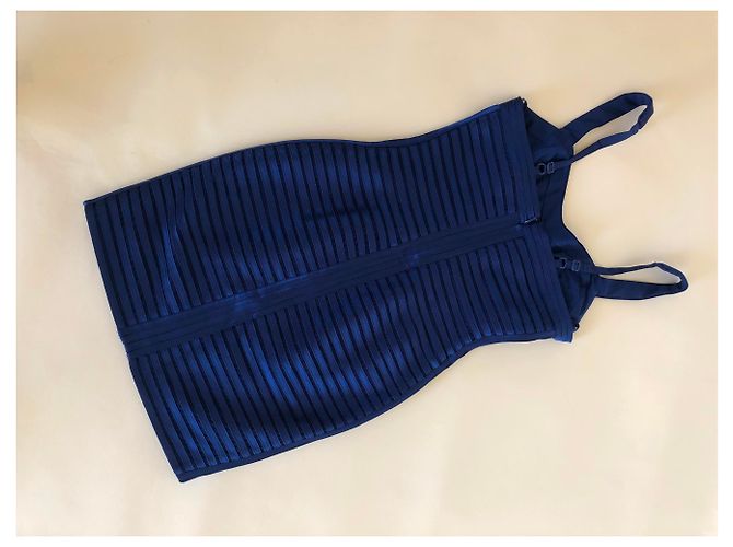 Kleid Bcbg Max Azria Marineblau aus Polyester Größe 4 - Ansicht 5