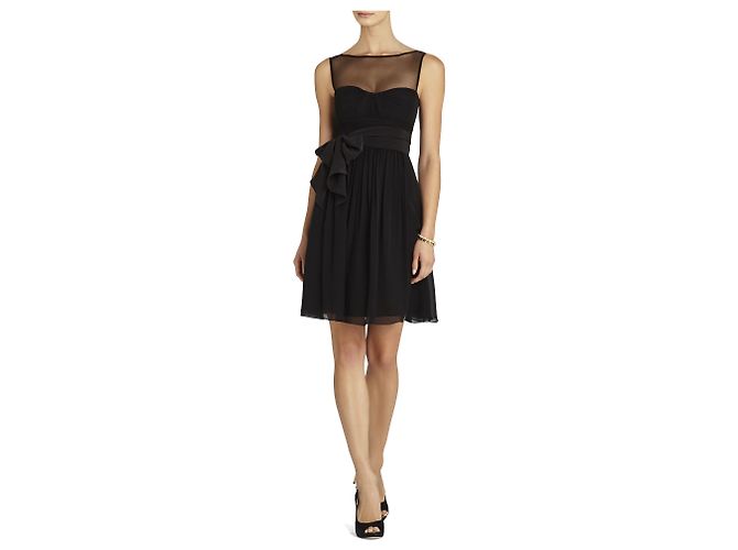 Vestido de cóctel de seda Phoebe Bcbg Max Azria negro - vista 9