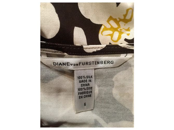 Diane Von Furstenberg Kitt Kleid aus Seide Blumenmuster Braun Roh - Ansicht 6