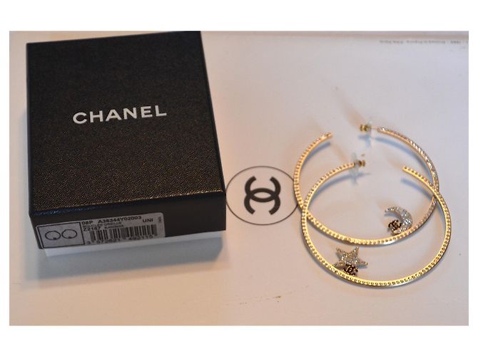 Große Chanel-Kreolen Silber - Ansicht 2