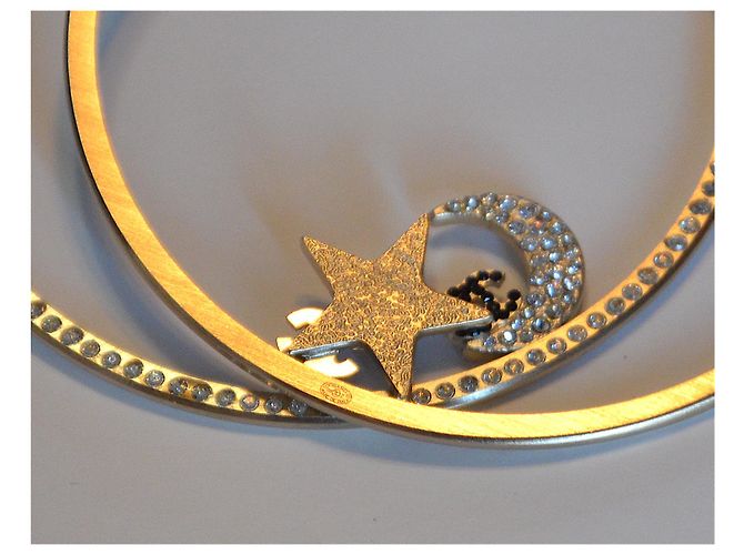 Große Chanel-Kreolen Silber - Ansicht 4