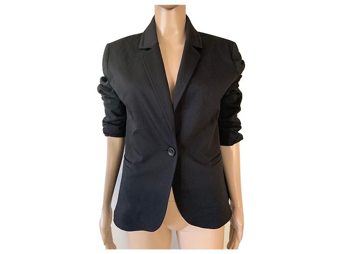 Bruuns Bazaar Black Wool Polyamide Jacket M - view 2
