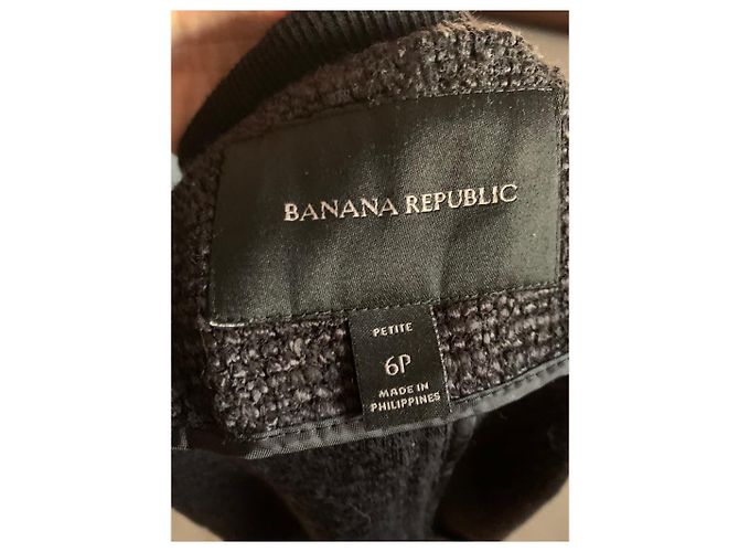 Malha Banana Republic de algodão e viscose preta e cinza Preto - vista 5