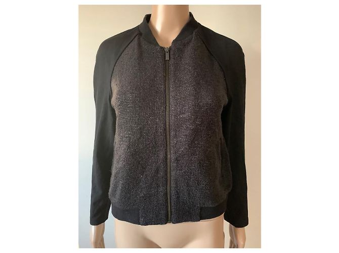 Malha Banana Republic de algodão e viscose preta e cinza Preto - vista 6