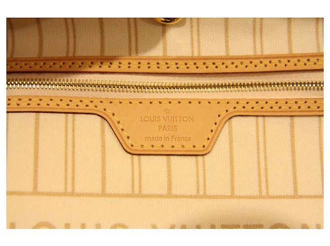 Louis Vuitton Neverfull MM Azur Bianco - vista 13