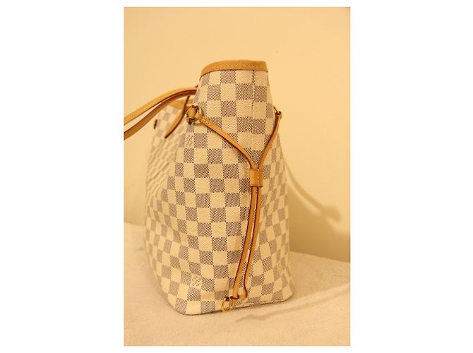 Louis Vuitton Neverfull MM Azur Bianco - vista 4