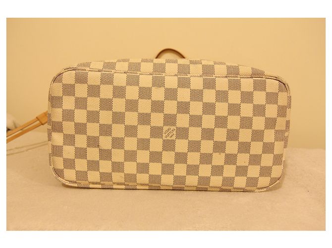 Louis Vuitton Neverfull MM Azur Bianco - vista 5