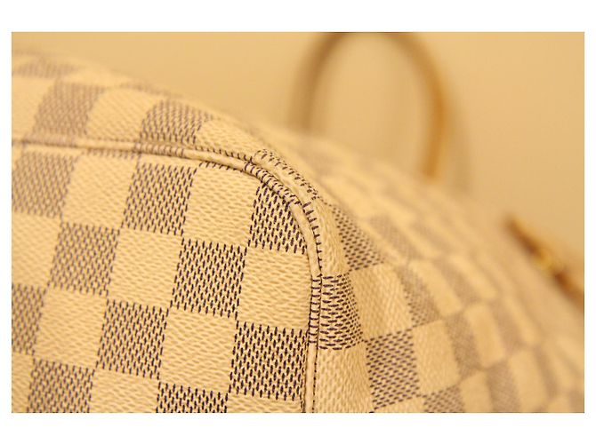 Louis Vuitton Neverfull MM Azur Bianco - vista 7