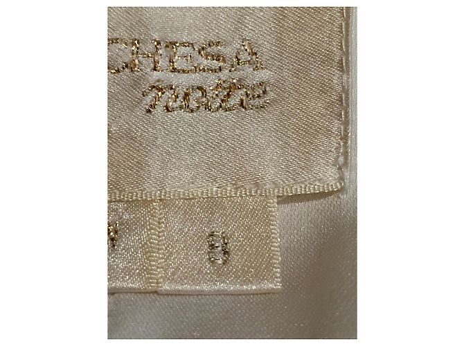 Marchesa Ein schulterfreies Kleid Weiß - Ansicht 8