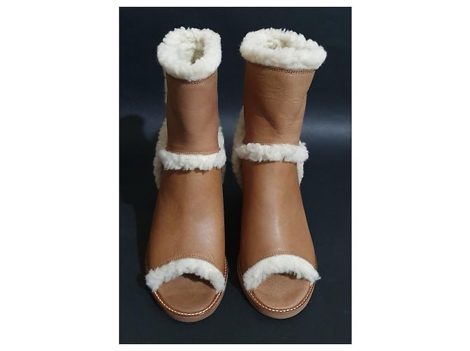 Botas Maison Martin Margiela MM6 de cuero marrón Castaño - vista 5