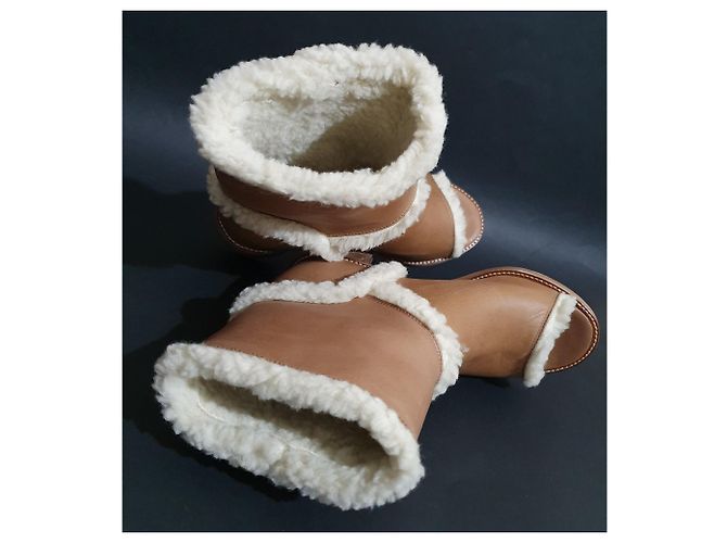 Botas Maison Martin Margiela MM6 de cuero marrón Castaño - vista 6
