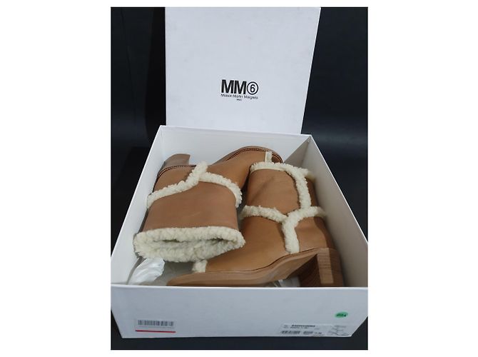 Botas Maison Martin Margiela MM6 de cuero marrón Castaño - vista 8