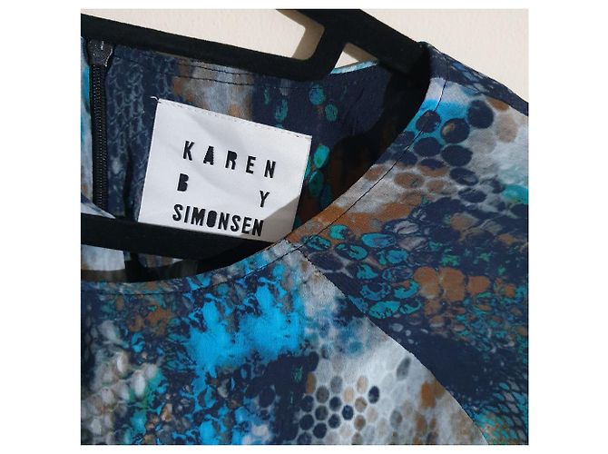 Karen B Y Simonsen Bluse Schlangenhautmuster Viskose Mehrfarben - Ansicht 4