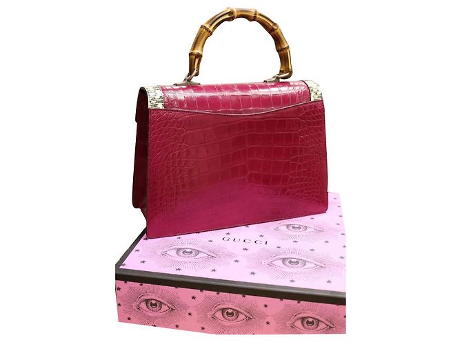 Borsa a mano Gucci in pelle prugna - vista 2