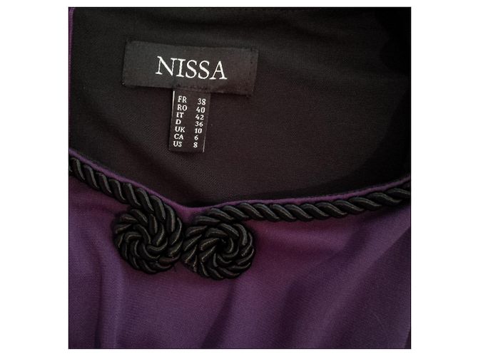 Autre Marque Asymmetrisches gerafftes Kleid Schwarz Lila - Ansicht 11