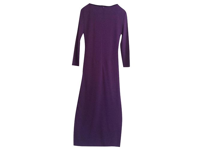 Autre Marque Asymmetrisches gerafftes Kleid Schwarz Lila - Ansicht 2