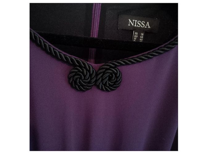 Autre Marque Asymmetrisches gerafftes Kleid Schwarz Lila - Ansicht 5