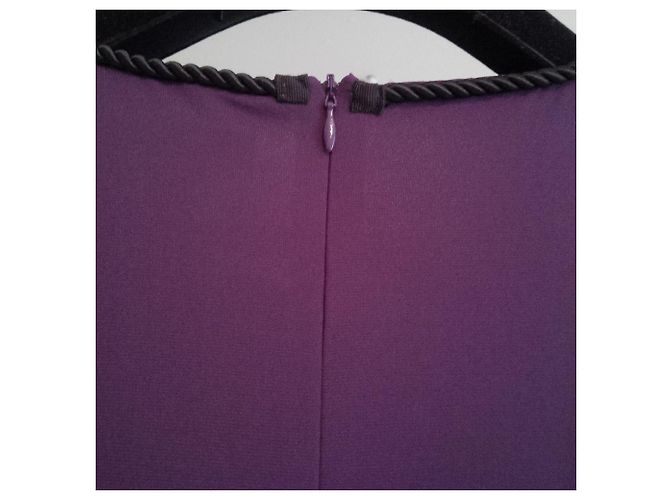 Autre Marque Asymmetrisches gerafftes Kleid Schwarz Lila - Ansicht 7
