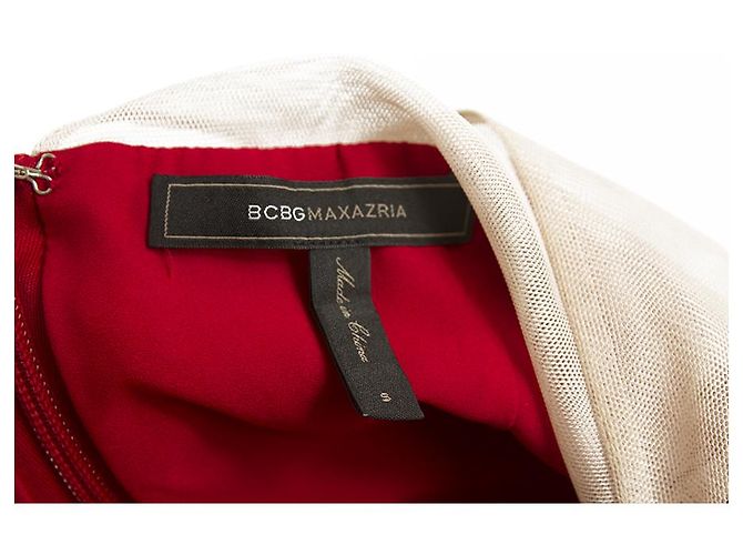 Bcbg Max Azria BCBG MaxAzria Red Rüschen Perlen Ausschnitt Mini Länge Kleid Größe S Rot - Ansicht 3