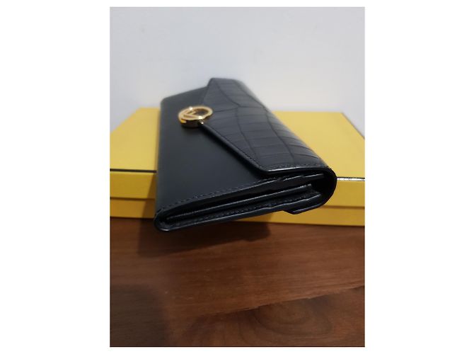 Fendi Black Crocodile Leather Wallet - view 3