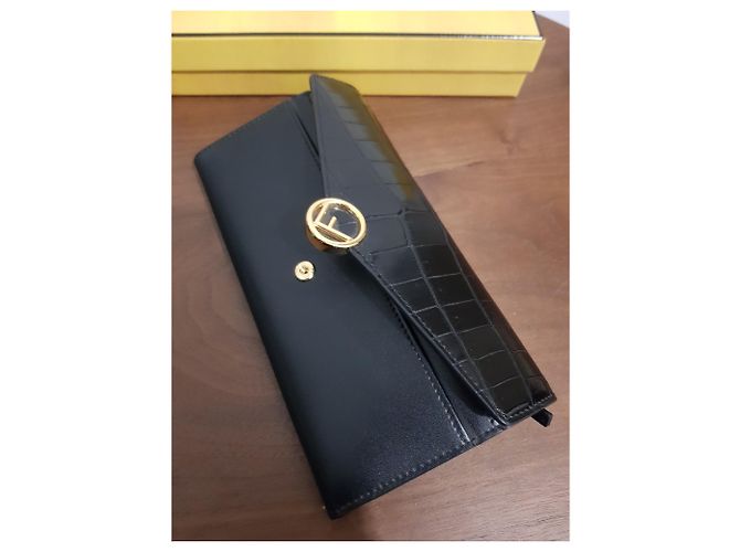 Fendi Black Crocodile Leather Wallet - view 9
