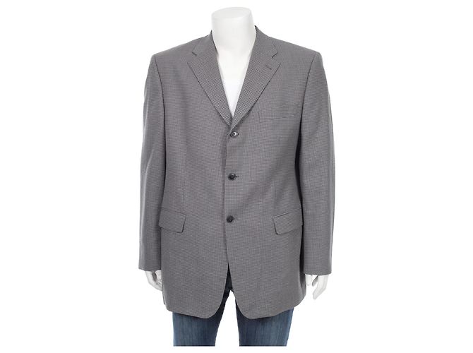 Blazer Yves Saint Laurent Grigio in Lana e Cotone - vista 7