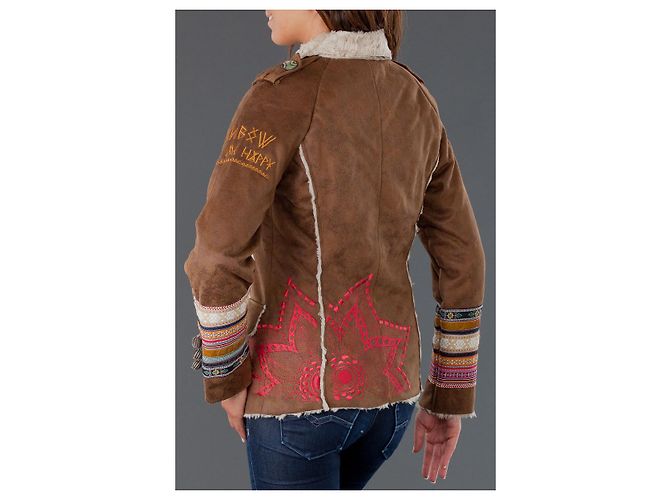 Casaco Desigual Marrom Multicor M - vista 6