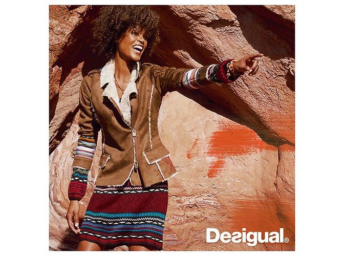 Casaco Desigual Marrom Multicor M - vista 7