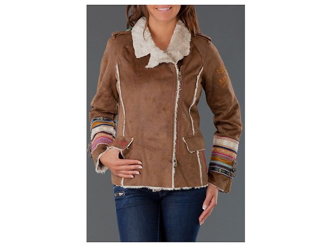 Casaco Desigual Marrom Multicor M - vista 8