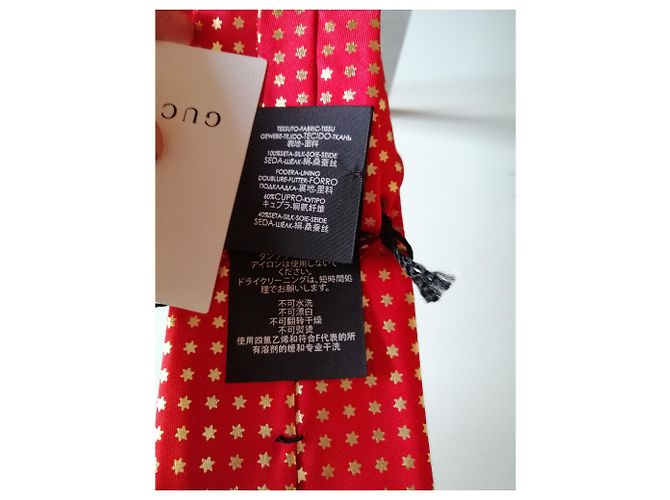 cravatta ssstars gucci rossa nuova Rosso - vista 3