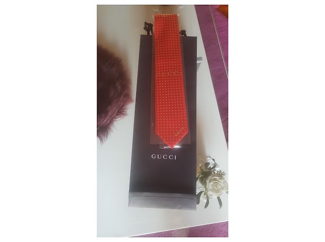cravatta ssstars gucci rossa nuova Rosso - vista 5