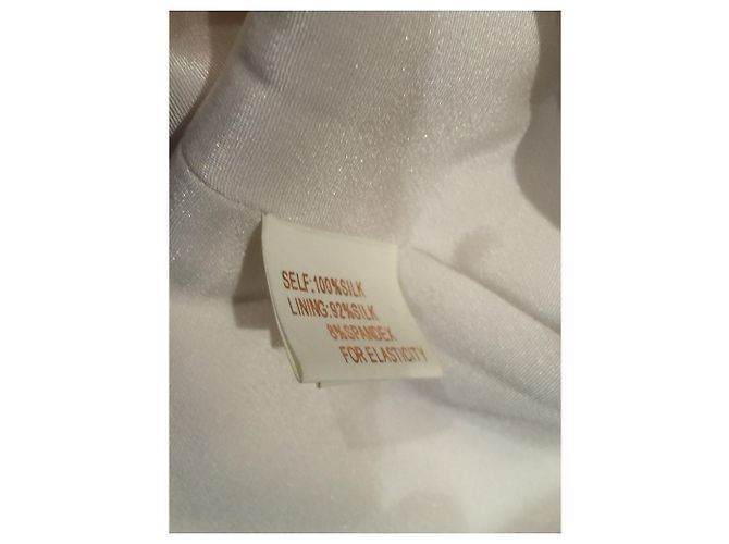 Marchesa Vestido de seda con superposición de gasa de seda. Blanco Crema - vista 13