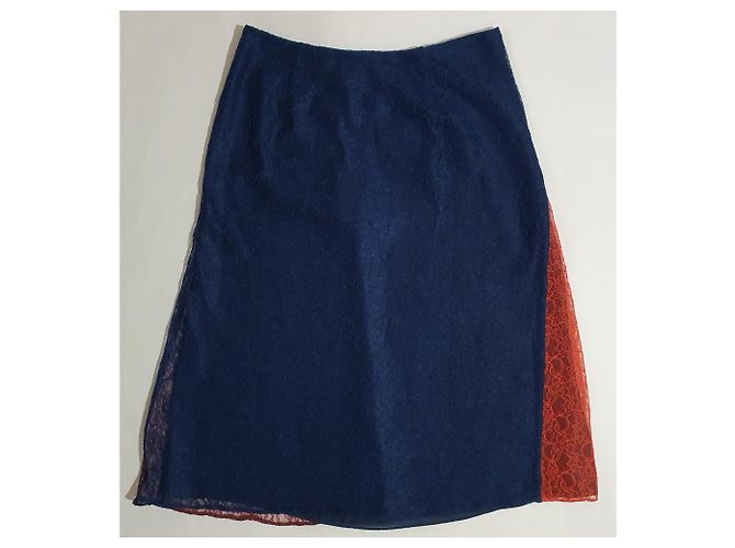 Falda de encaje Kaisa con paneles Tory Burch Azul Naranja Merlot Multicolor - vista 3
