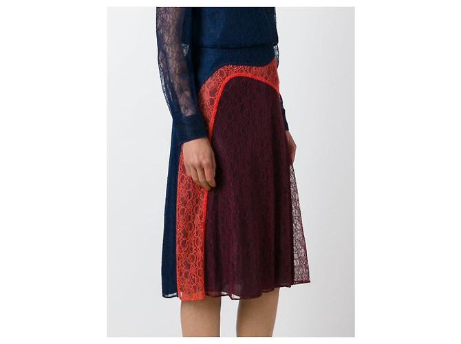 Falda de encaje Kaisa con paneles Tory Burch Azul Naranja Merlot Multicolor - vista 5