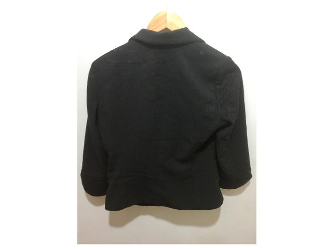 Blazer corto negro DKNY con estampado gris - vista 2