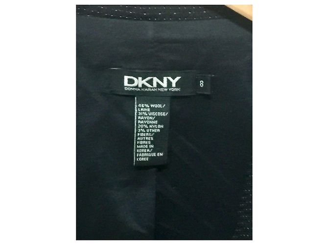 Blazer corto negro DKNY con estampado gris - vista 3