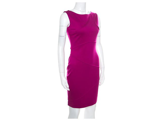 Escada Hot Lava Kleid Pintuck Fuchsia Fuschia - Ansicht 2
