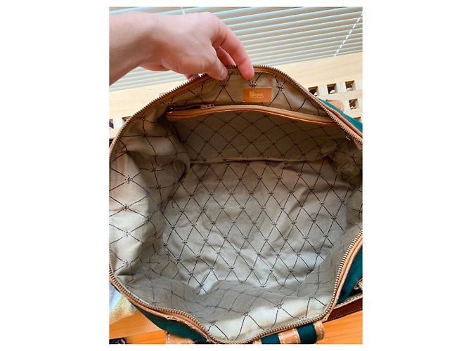 Borsa weekend 48H Delvaux Verde in Tela - vista 5