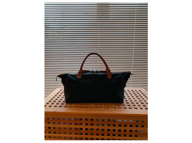Borsa weekend 48H Delvaux Verde in Tela - vista 6