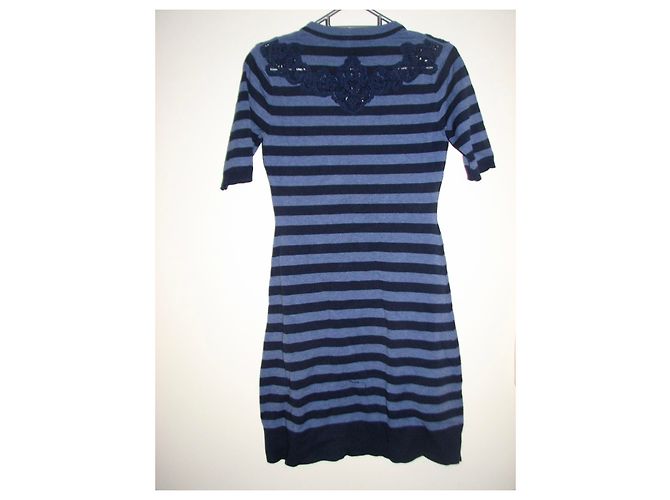Karen Millen Abito a righe con inserti in pizzo Blu - vista 3