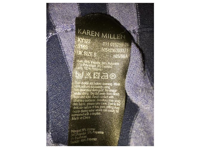 Karen Millen Abito a righe con inserti in pizzo Blu - vista 6