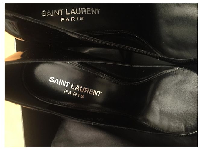 Décolleté Saint Laurent Opyum in vernice nero - vista 3