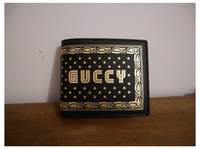 Cartera de cuero Gucci (Guccy) Negro - vista 4