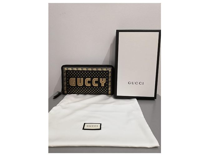Cartera de cuero Gucci (Guccy) Negro - vista 6