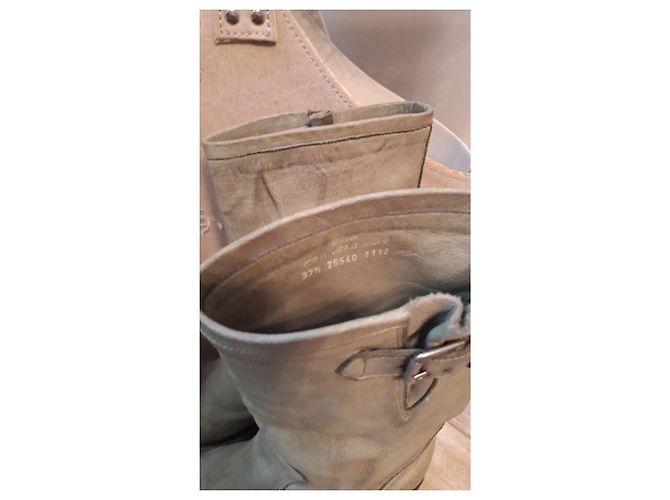 Free Lance Geronimo Biker Stiefel Hellgrün Leder - Ansicht 4