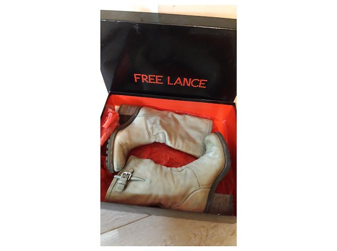 Free Lance Geronimo Biker Stiefel Hellgrün Leder - Ansicht 6