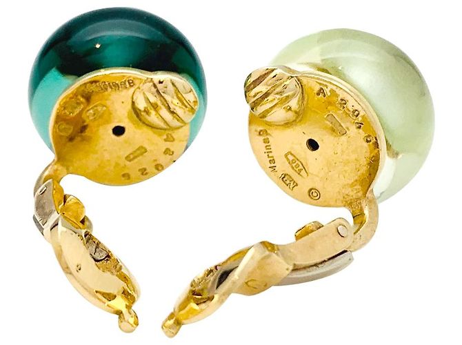 Orecchini Marina B, oro giallo e vetri colorati. - vista 3