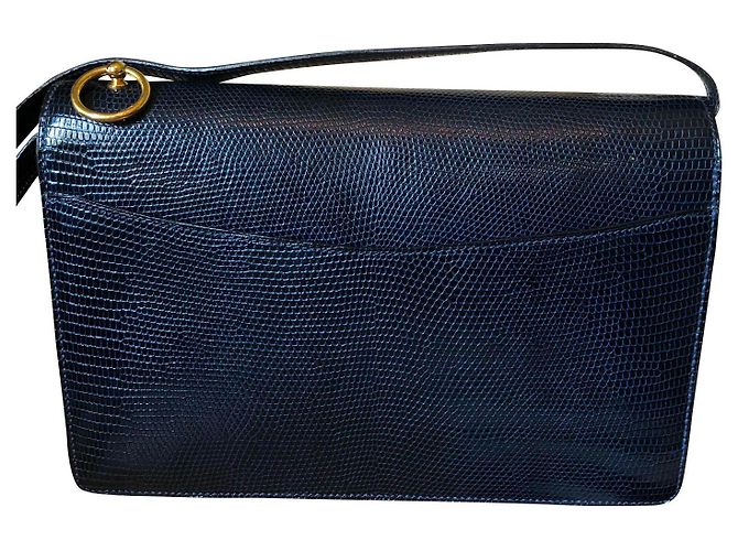 Médor Hermès Medor Tasche Marineblau - Ansicht 2