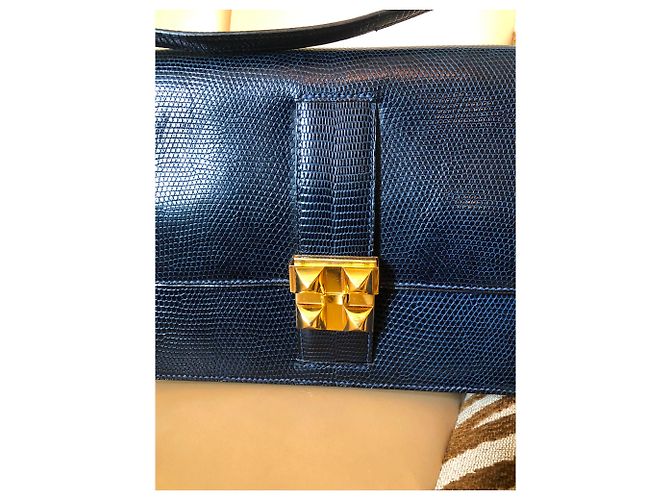 Médor Hermès Medor Tasche Marineblau - Ansicht 3