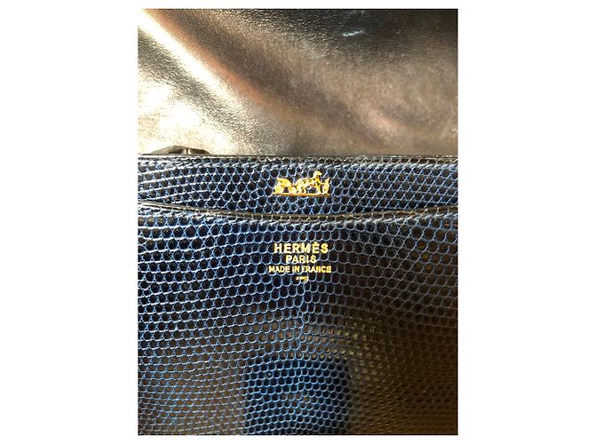 Médor Hermès Medor Tasche Marineblau - Ansicht 5